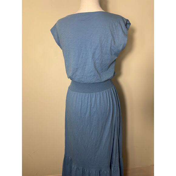 Nation Light Blue Smocked Waist Maxi Dress Sz XS - Picture 1 of 3